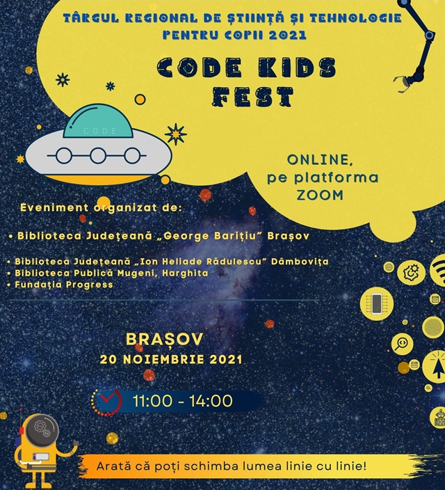 Code Kids Fest Braşov 2021. Târg online de știință și tehnologie pentru ...